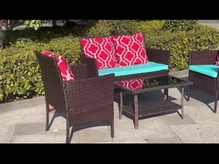 Stolik z kanapą i krzesłem PE Rattan Outdoor Furniture