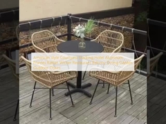 W stylu amerykańskim Dziedzińcowe układanie hotelowe Ramy aluminiowe Rattan Wicker Restauracje Balkon Jedzynie Ogród Krzesła zewnętrzne