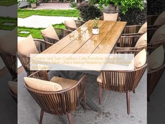 Chińska Hot Sale Outdoor Meble Kawiarnie Aluminiowe Restauracje Krzesła stołowe Rattan Ślubne meble ogrodowe zestaw Rattan